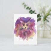 CARTE POSTALE CUISINE PURPLE, PORTRAIT DE CHAT DE CUISINE AVEC P (Debout devant)