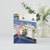 Carte Postale Cuisine rétro mère/fille #2 (Debout devant)