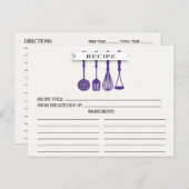 Carte Postale Cuisine Ustensiles violets Fête des mariées Recett (Devant / Derrière)