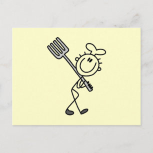 Carte Postale Cuisinier Bonhomme Allumette Avec Fourchette