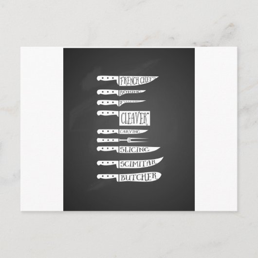 Carte Postale cuisinier cuisinier cuisinier couteaux de recette  (Devant)