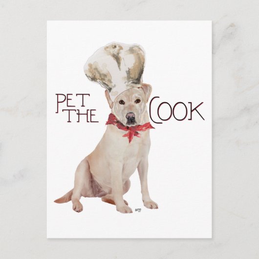 Carte Postale Cuisinier Labrador Retriever Jaune (Devant)