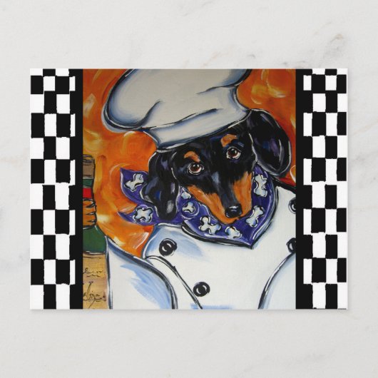 Carte Postale Cuisiniers Dachshund (Devant)