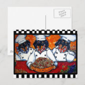 Carte Postale Cuisiniers Teckel (Devant / Derrière)