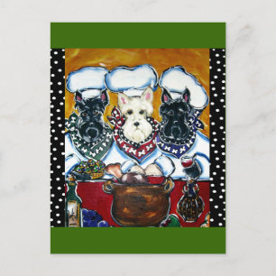 Carte Postale Cuisiniers Terrier Écossais