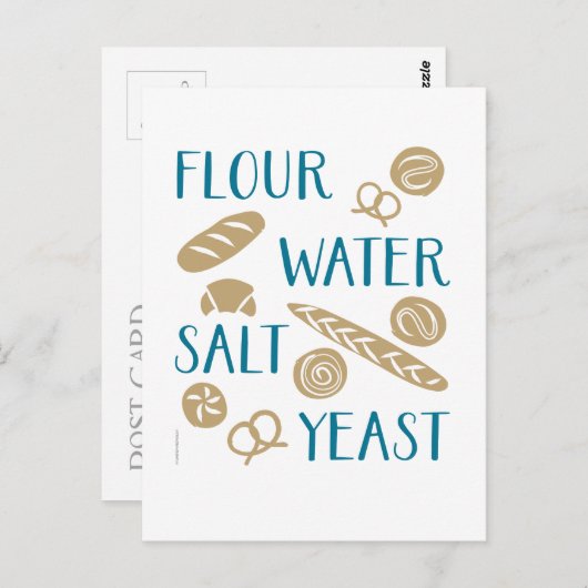 Carte Postale Cuisson de levure de sel d'eau de farine (Devant / Derrière)