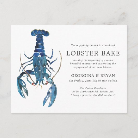 Carte Postale Cuisson du homard bleu océan (Devant)