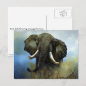 Carte Postale Cuisson, éléphants (Devant / Derrière)
