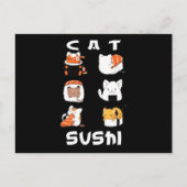 Carte Postale Cuite Sushi Chat Japonais Cuisine japonaise (Devant)