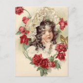 Carte Postale Cuite victorienne aux roses rouges (Devant)