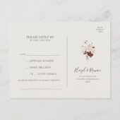 Carte Postale Cuivre Bourgogne Fleur sauvage Beige Demande de Ch (Dos)