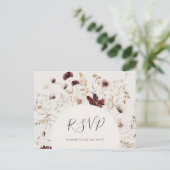 Carte Postale Cuivre Bourgogne Fleur sauvage Beige Demande de Ch (Debout devant)