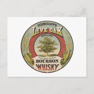 Carte Postale Cuivre fin Distillé Bourbon Whisky.