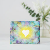 Carte Postale Culte Art Blanc Coeur Jaune Bleu 7 oct 17 HC (Debout devant)