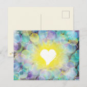 Carte Postale Culte Art Blanc Coeur Jaune Bleu 7 oct 17 HC (Devant / Derrière)