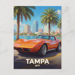 Carte Postale Culture automobile côtière de Tampa Floride 1977