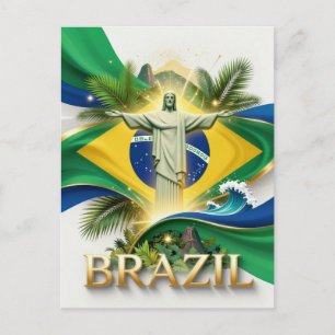 Carte Postale Culture du drapeau du BRÉSIL Patrimoine