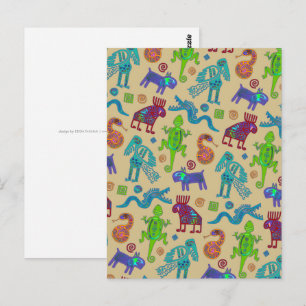 Carte Postale Culture Mexicaine Africaine Motif Tribal Primitif