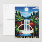 Carte Postale Cumberland Falls Kentucky Nuit (Devant / Derrière)