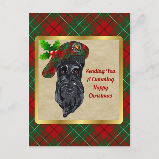 Carte postale Cumul Clan Badge & Tartan Christmas (Devant)