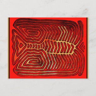 Carte Postale Cuna Indian Tribal Lobster Squelette