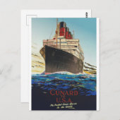 CARTE POSTALE CUNARD OCEAN LINER AQUITANIA (Devant / Derrière)