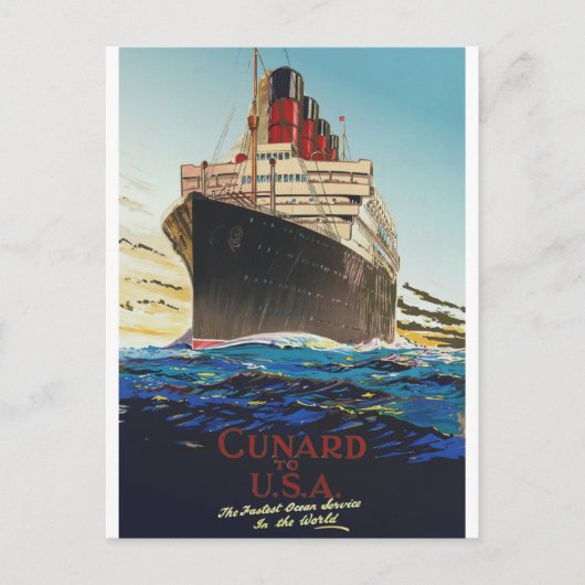 CARTE POSTALE CUNARD OCEAN LINER AQUITANIA (Devant)