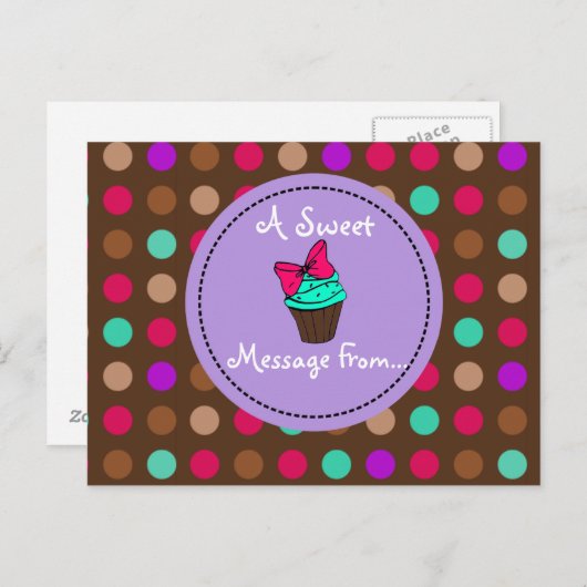 Carte postale Cupcake (Devant / Derrière)