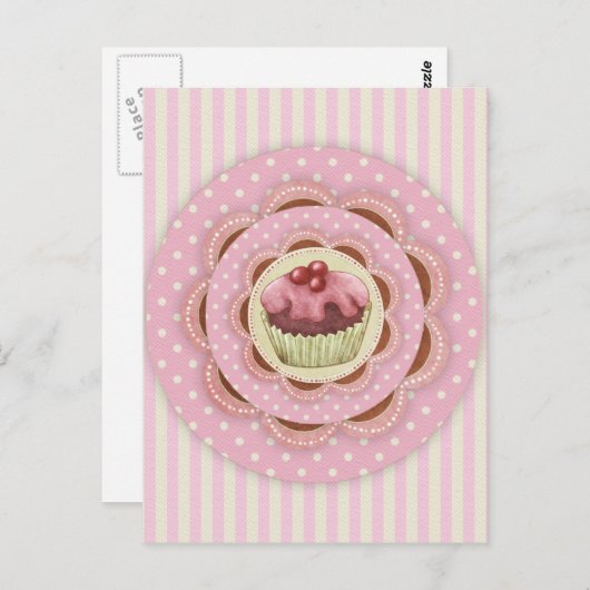 Carte postale Cupcake (Devant / Derrière)