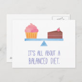 Carte Postale Cupcake À Propos D'Un Régime Alimentaire Équilibré (Devant / Derrière)