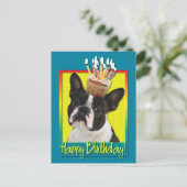 Carte Postale Cupcake anniversaire - Boston Terrier (Debout devant)