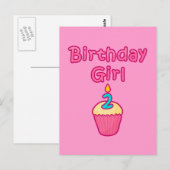 Carte Postale Cupcake Anniversaire Fille 2 (Devant / Derrière)