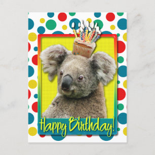 Carte Postale Cupcake anniversaire - Koala