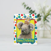 Carte Postale Cupcake anniversaire - Koala (Debout devant)
