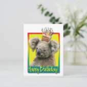 Carte Postale Cupcake anniversaire - Koala (Debout devant)