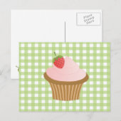 Carte Postale Cupcake au chocolat aux fraises (Devant / Derrière)