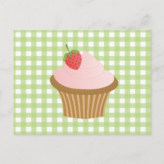 Carte Postale Cupcake au chocolat aux fraises (Devant)