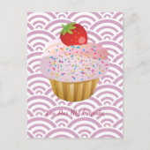 Carte Postale Cupcake aux fraises (Devant)