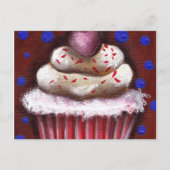 Carte Postale Cupcake avec coeur (Devant)