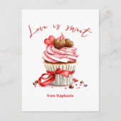 Carte Postale Cupcake avec Coeur Chocolates L'amour est doux (Devant)
