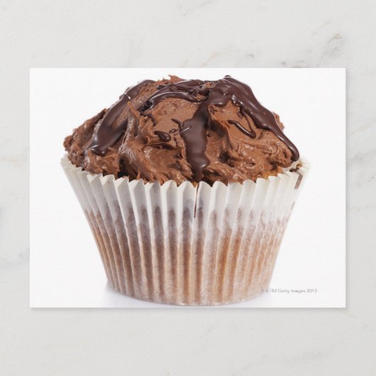 Carte Postale Cupcake avec glaçage au chocolat (Devant)