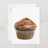 Carte Postale Cupcake avec glaçage au chocolat, studio photo (Devant / Derrière)