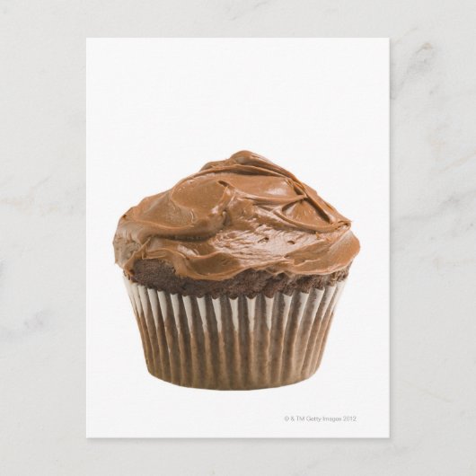 Carte Postale Cupcake avec glaçage au chocolat, studio photo (Devant)