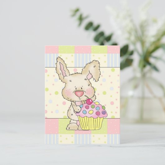 Carte postale Cupcake Bunny (Debout devant)
