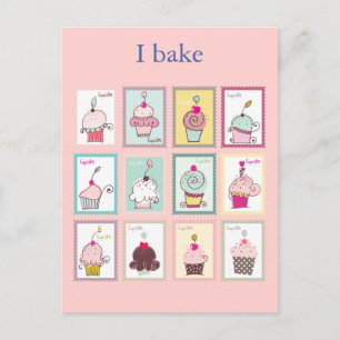 Carte Postale Cupcake Collage Sweet Bake Desserts Personnalisé