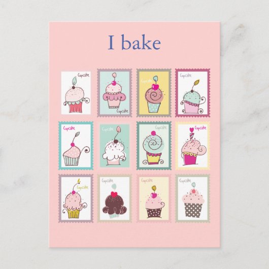 Carte Postale Cupcake Collage Sweet Bake Desserts Personnalisé (Devant)