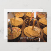 Carte Postale Cupcake d'anniversaire avec bougies (Devant / Derrière)