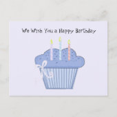 Carte Postale Cupcake d'anniversaire bleu (Devant)