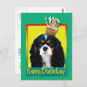 Carte Postale Cupcake d'anniversaire - Cavalier - Tri-Color (Devant / Derrière)