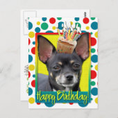 Carte Postale Cupcake d'anniversaire - Chihuahua - Isabella (Devant / Derrière)